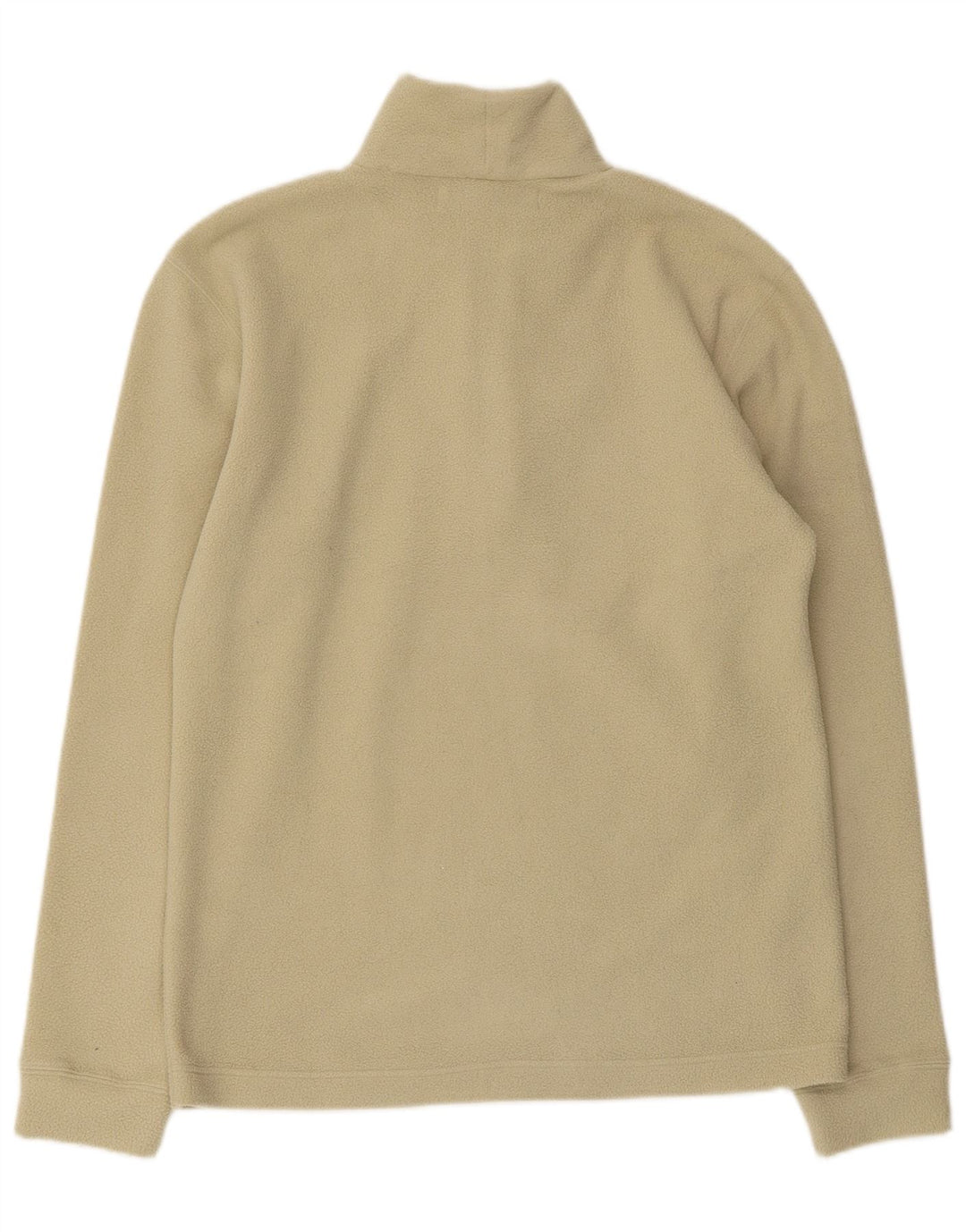 Maglione in pile vintage da donna con zip e collo verde medio