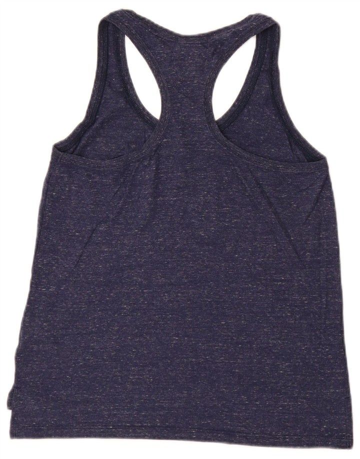 Canotta Nike da donna UK 10 piccola in cotone screziato blu navy