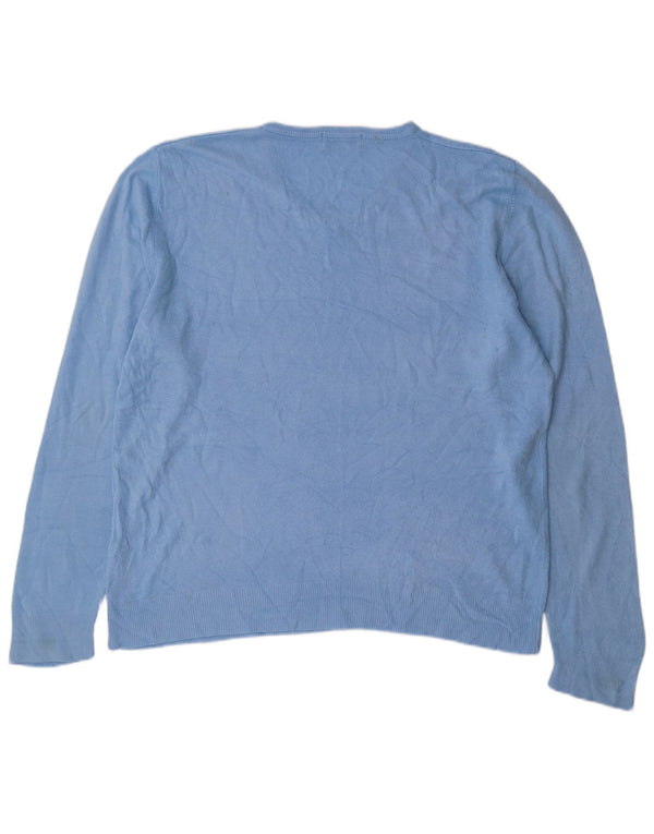 Marks & Spencer Maglione da uomo con scollo a V blu Harbour grande acrilico