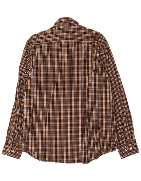 Carrera Camicia da uomo in flanella vestibilità regolare, cotone a quadri marroni grandi