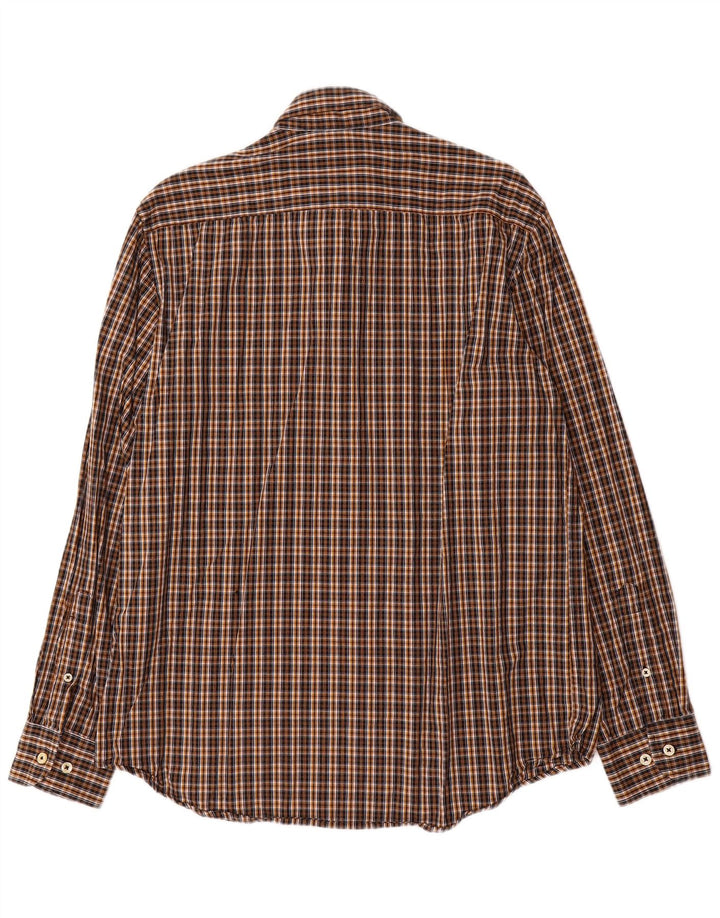 Carrera Camicia da uomo in flanella vestibilità regolare, cotone a quadri marroni grandi