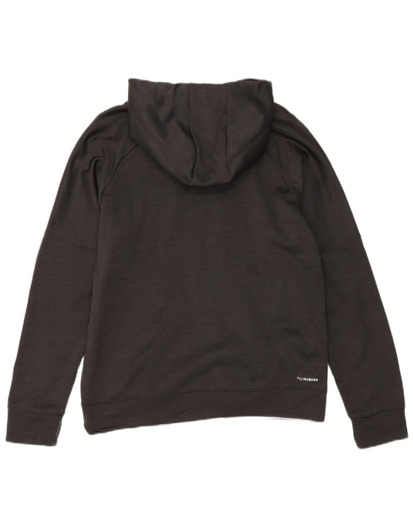 Felpa con cappuccio grafica Adidas Climawarm da donna UK 16/18 grande nera