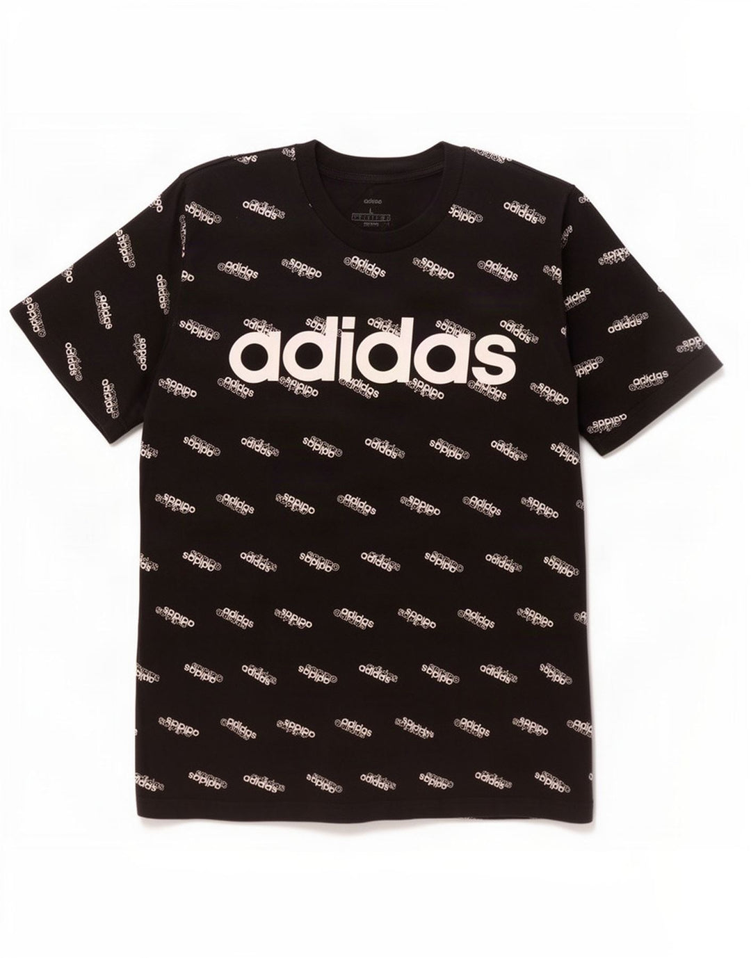 T-shirt grafica da uomo Adidas Top grande in cotone nero