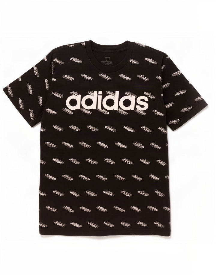 T-shirt grafica da uomo Adidas Top grande in cotone nero