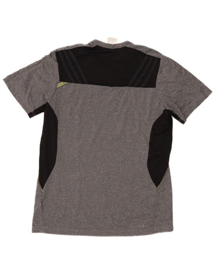 T-shirt ADIDAS da uomo Climacool Top in poliestere color block grigio medio