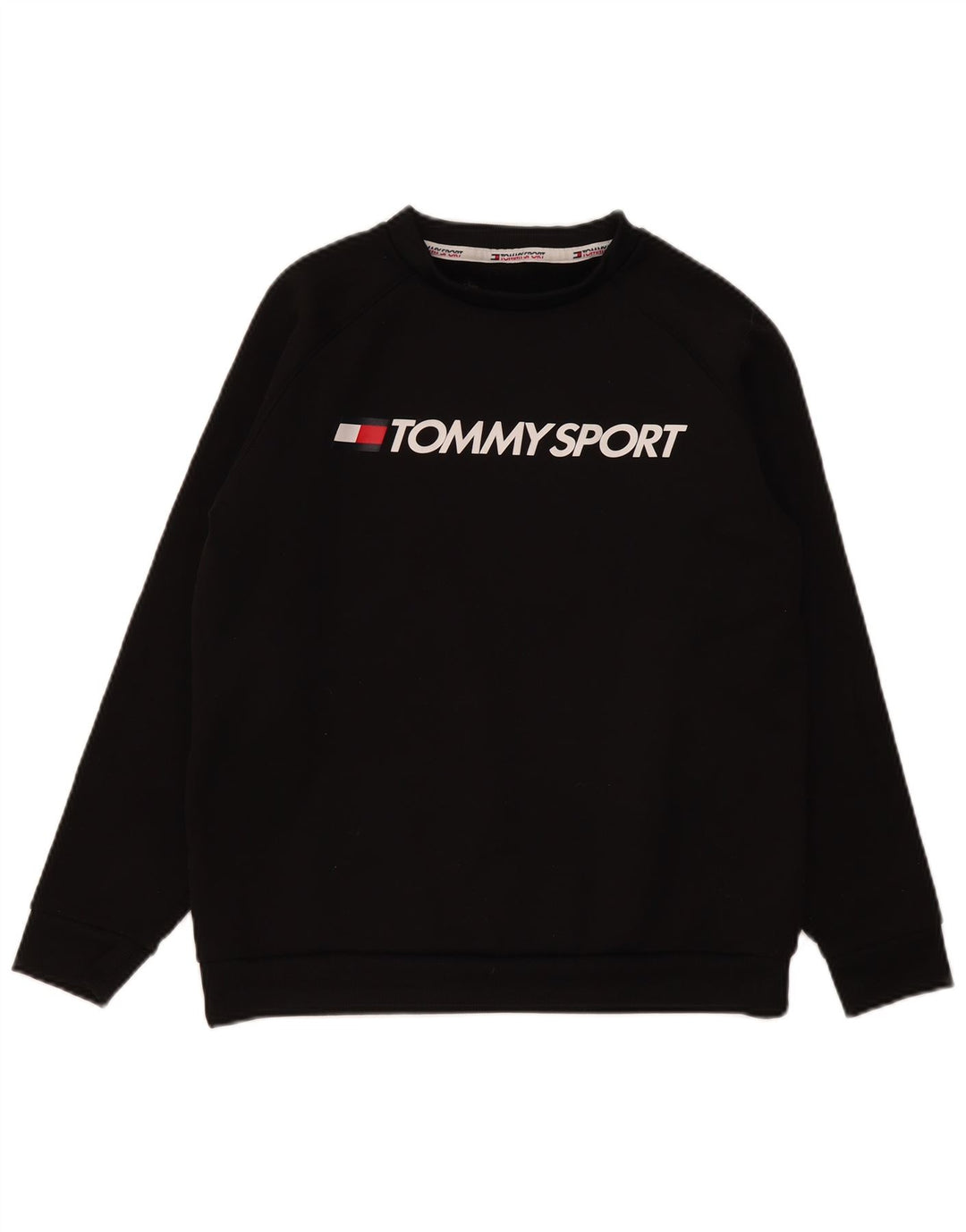 Felpa grafica da donna Tommy Hilfiger Jumper UK 16 Large Poliestere nero