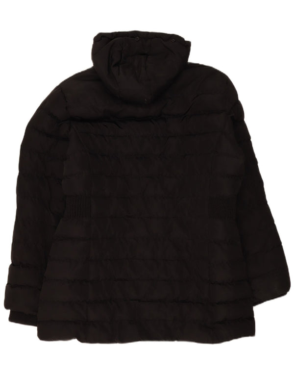 Cappotto imbottito con cappuccio da donna Kangol UK 16 grande poliestere nero