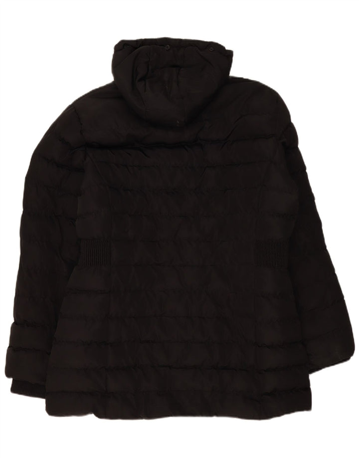 Cappotto imbottito con cappuccio da donna Kangol UK 16 grande poliestere nero