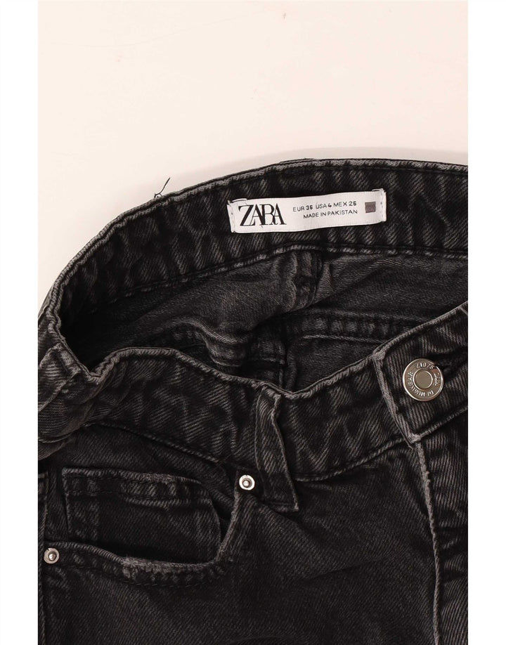 Jeans dritti da donna Zara EU 36 XS W26 L26 Nero