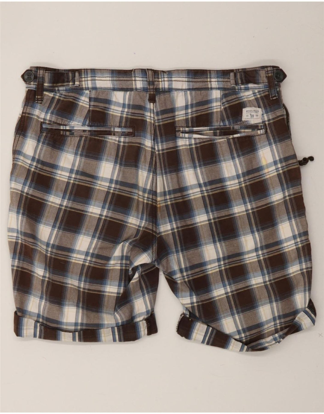 WOOLRICH Mens Casual Shorts W33 Medium  Brown Check Vintage Woolrich and Second-Hand Woolrich from Messina Hembry 