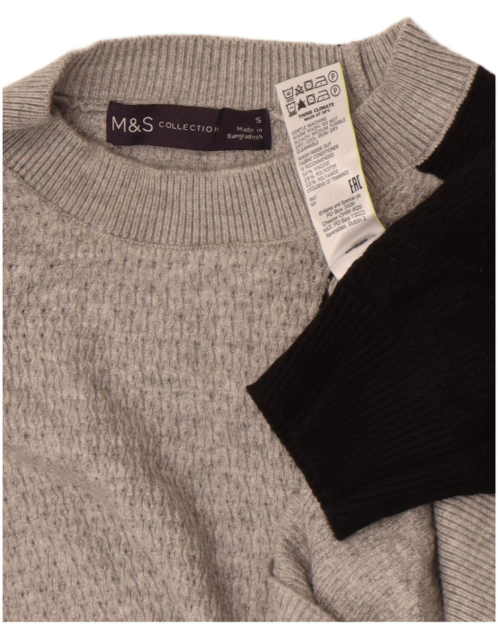 Maglione maglione girocollo da donna Marks & Spencer UK 10 piccolo grigio