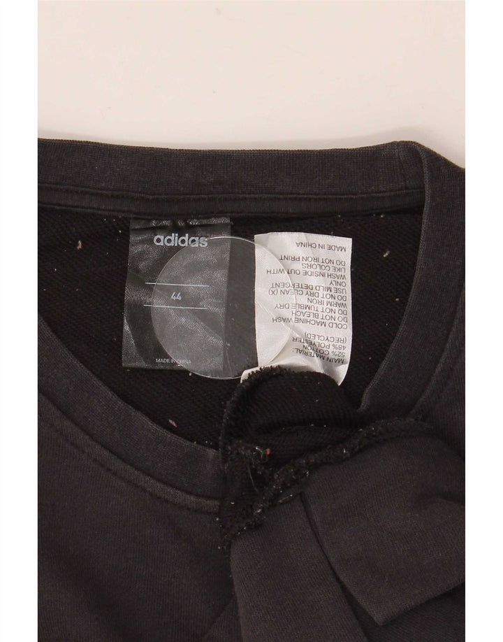 Felpa grafica Adidas Climalite da donna IT 44 cotone nero medio
