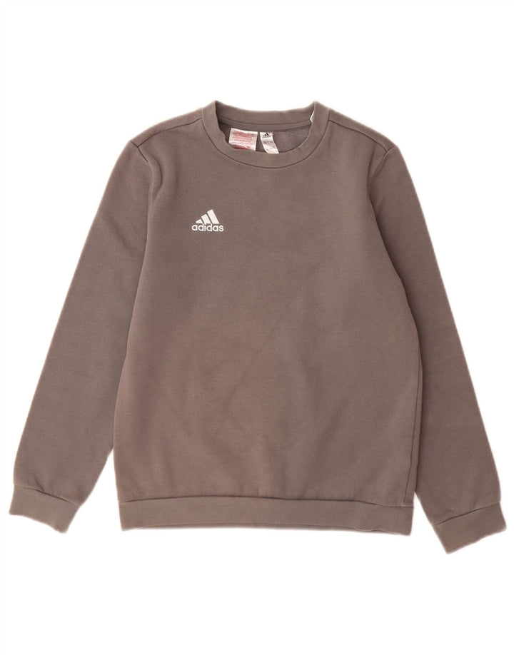 Felpa Adidas Bambino Maglione 9-10 Anni Cotone Grigio