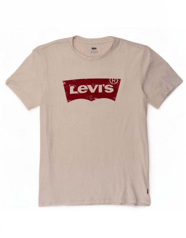 T-shirt grafica da donna Levi's Top UK 14 cotone bianco medio