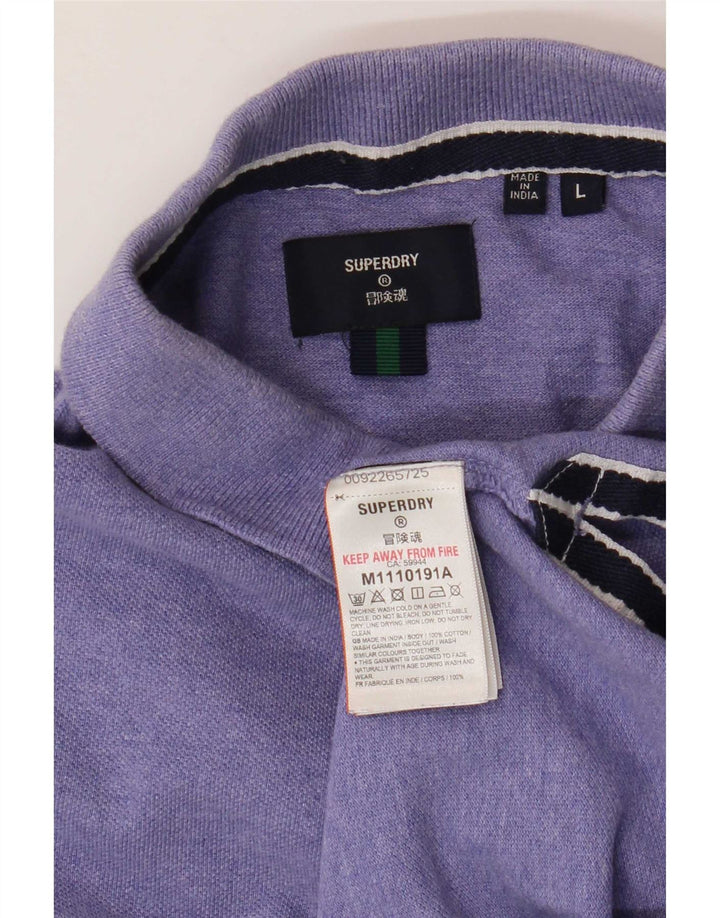 Polo da uomo Superdry grande in cotone viola