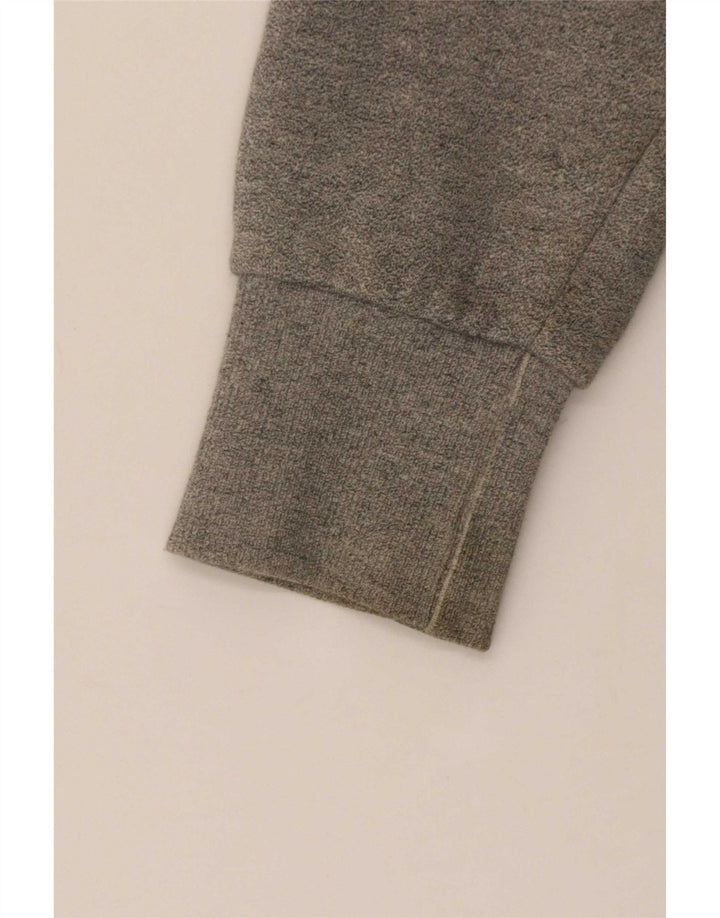 Maglione con cappuccio e zip grafica da uomo Superdry grande in cotone grigio