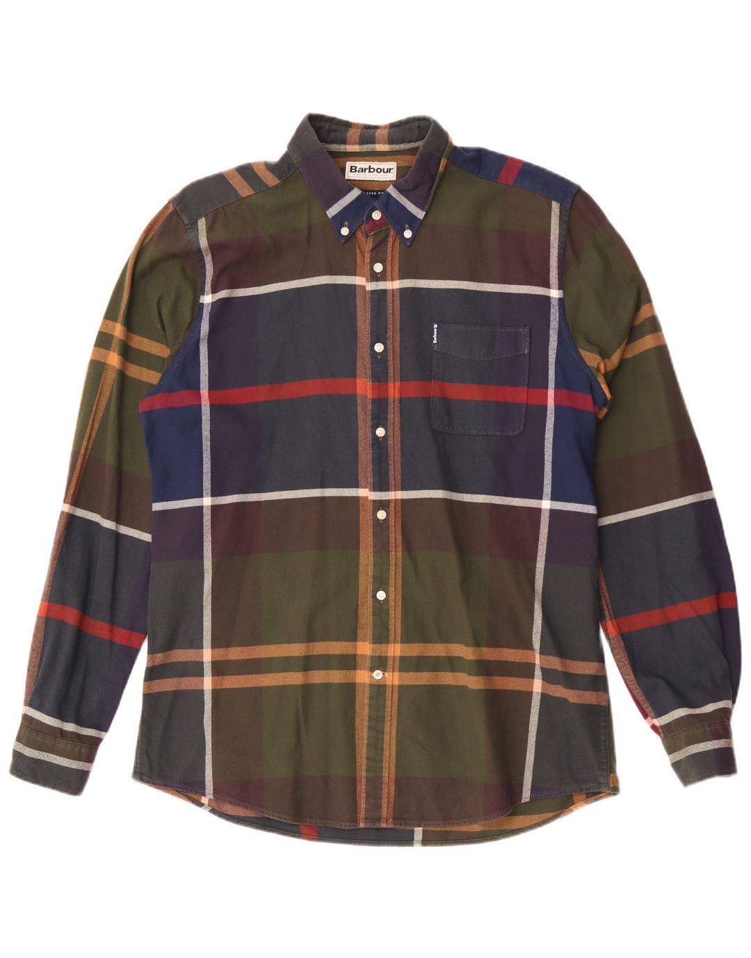 Camicia Barbour da uomo su misura in flanella, cotone scozzese grande multicolore