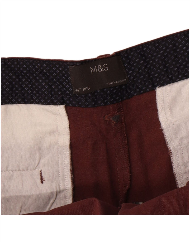 Pantaloncini chino da uomo Marks & Spencer W36 grandi in cotone marrone
