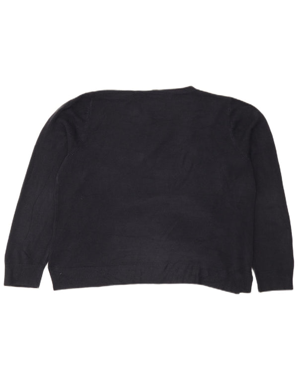 Maglione maglione girocollo da donna Marks & Spencer UK 20 2XL Acrilico blu navy