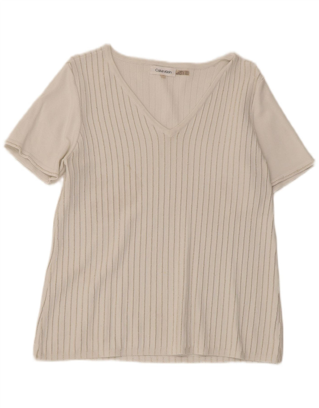 Maglietta da donna Calvin Klein Top UK 10 Small White Striped
