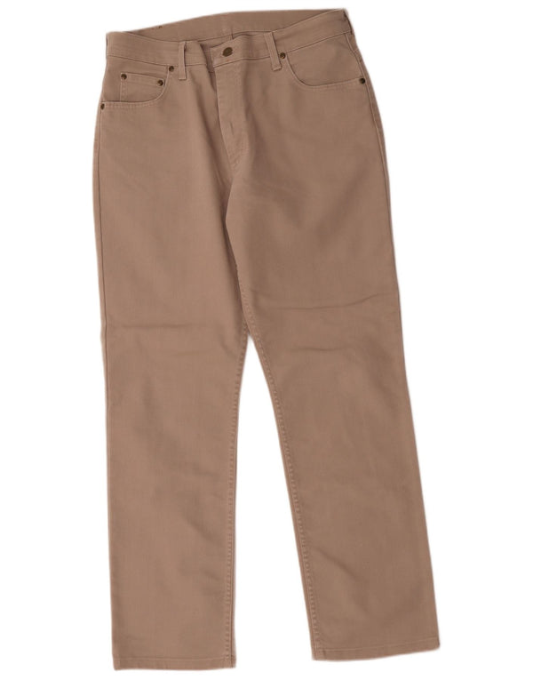 Jeans dritti da uomo Wrangler vestibilità regolare W36 L32 cotone beige