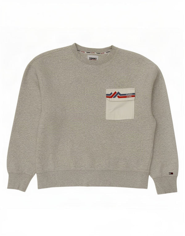 Tommy Hilfiger Mens Graphic Sweatshirt Jumper Small Grey Cotton