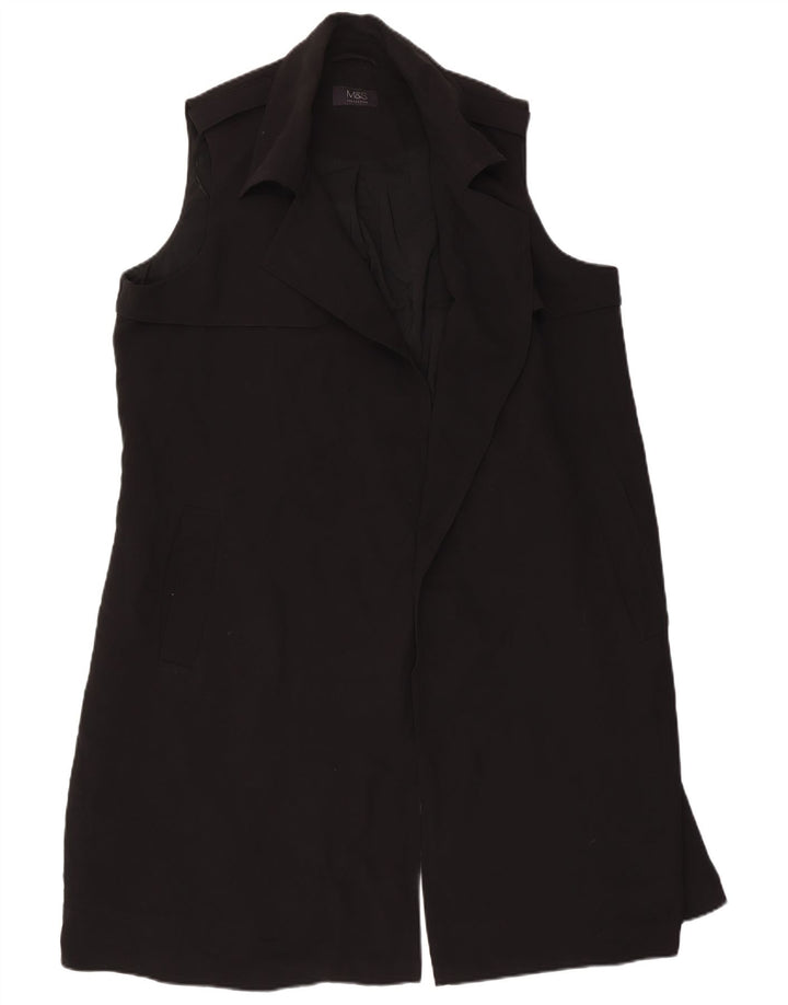Giacca blazer senza maniche lunga da donna Marks & Spencer UK 18 XL nera