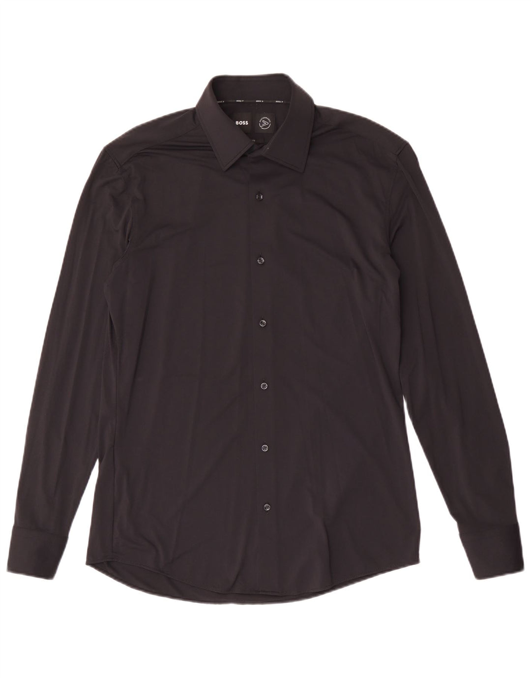 Camicia slim fit da uomo Hugo Boss taglia 40 media nera in poliammide