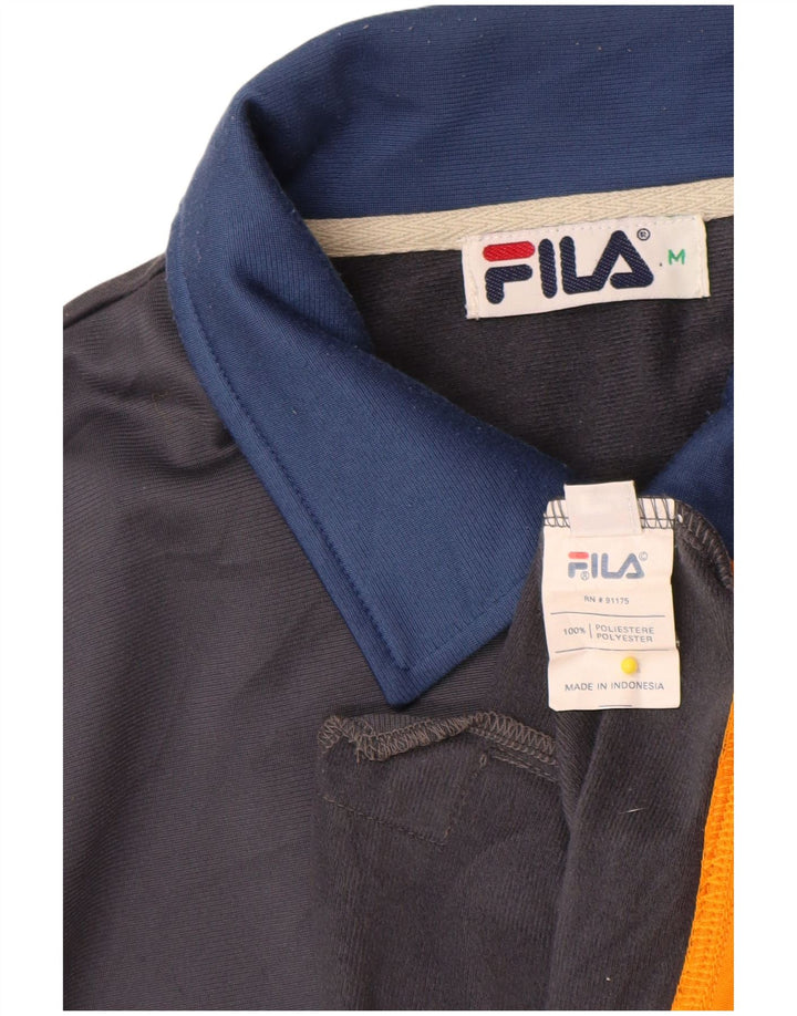 Giacca da ginnastica da uomo Fila in poliestere color block medio blu navy