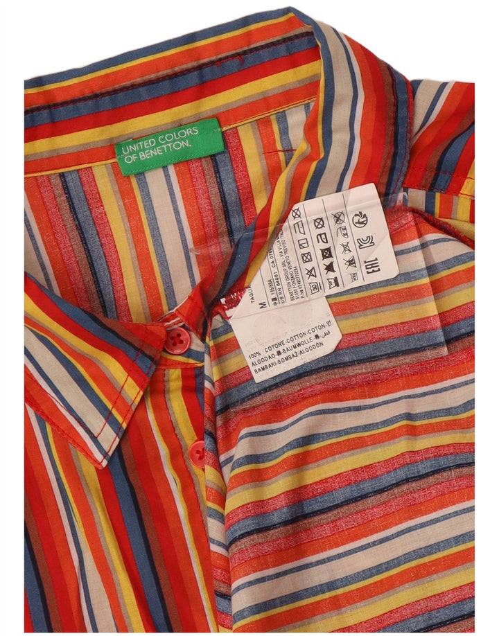 Camicia da donna BENETTON UK 14 Cotone a righe multicolore medio