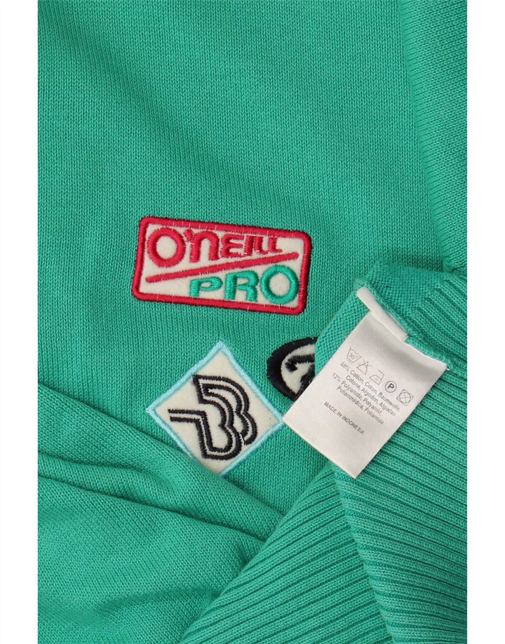 Maglione maglione a collo alto da donna O'Neill UK 8 piccolo cotone verde