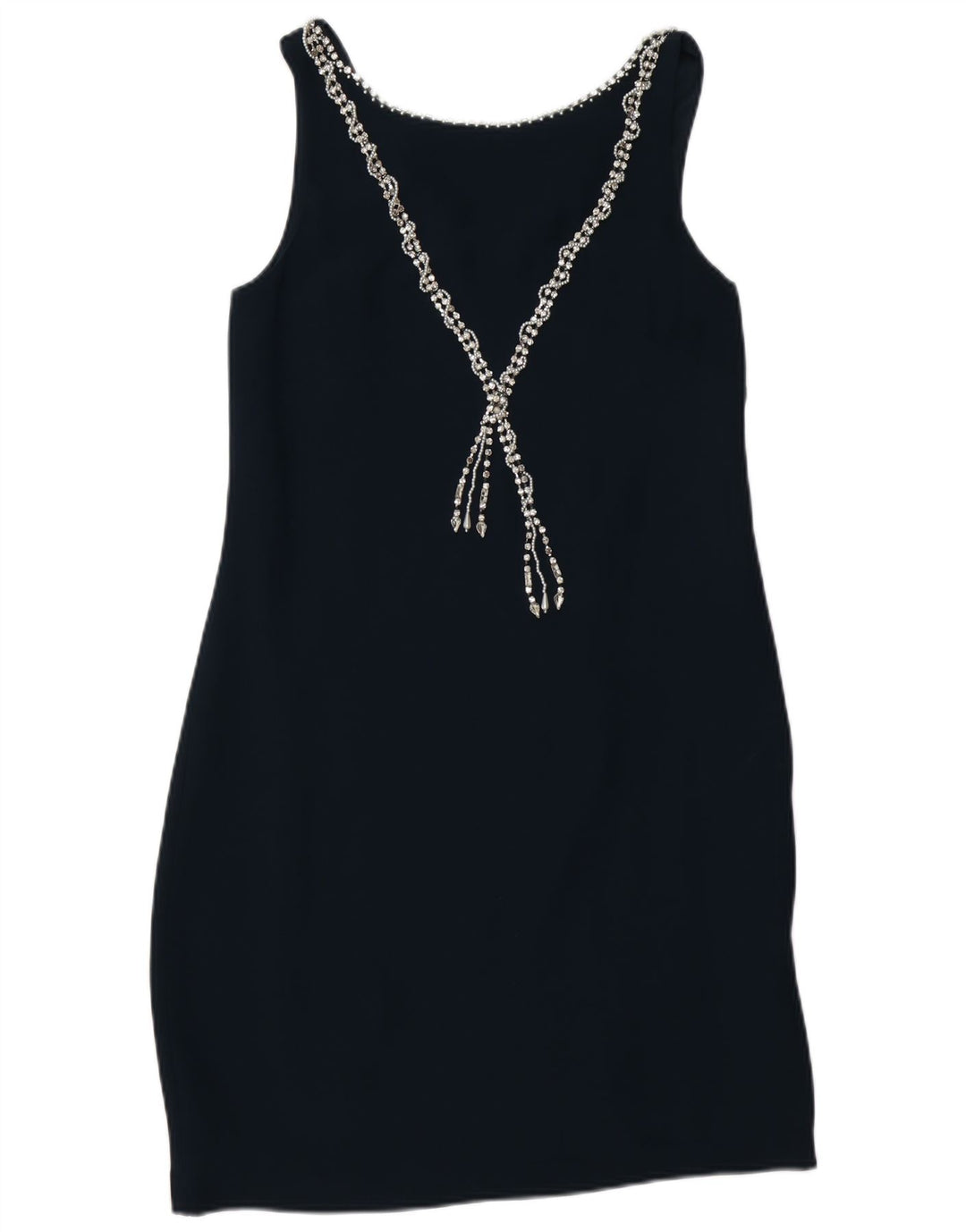 MONSOON Womens Sleeveless Sheath Dress UK 10 Small Navy Blue Viscose