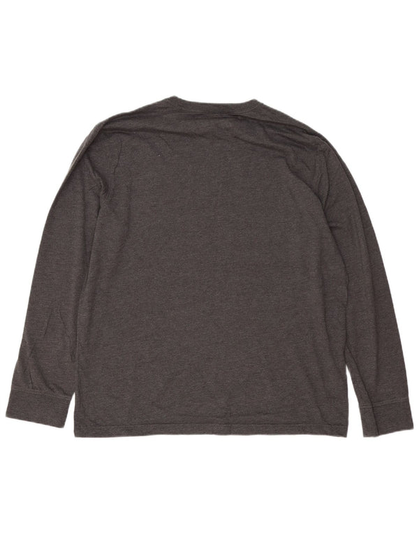EDDIE BAUER Top da uomo a manica lunga grande in cotone grigio