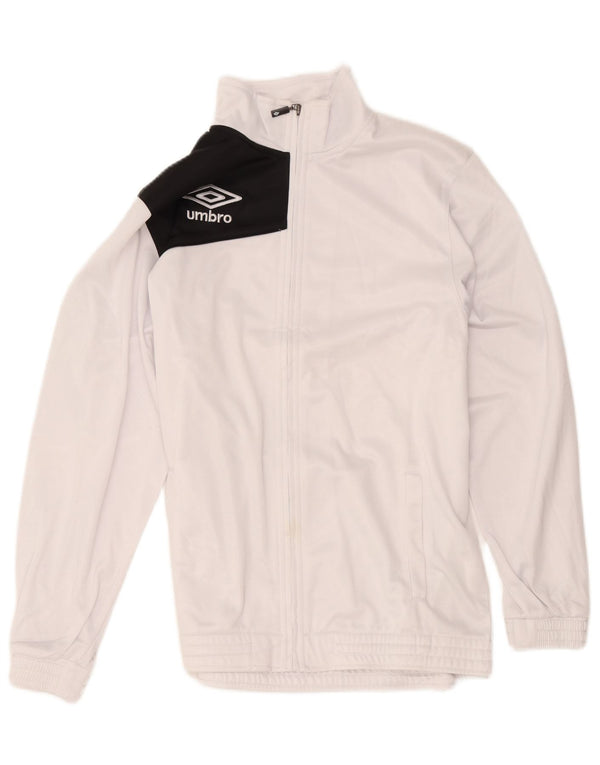 Giacca da ginnastica da uomo Umbro grande in poliestere color block bianco