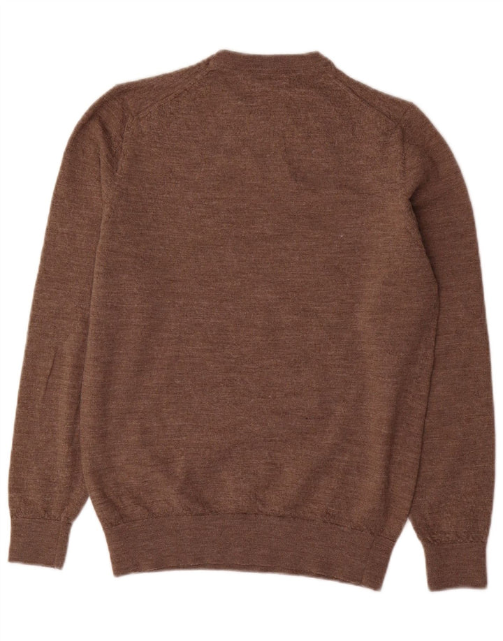 Maglione maglione girocollo da donna Massimo Dutti UK 14 grande lana marrone