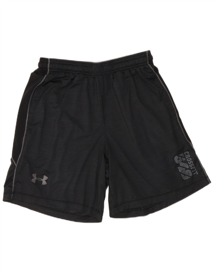 Pantaloncini sportivi grafici da uomo Under Armour medio gessato nero
