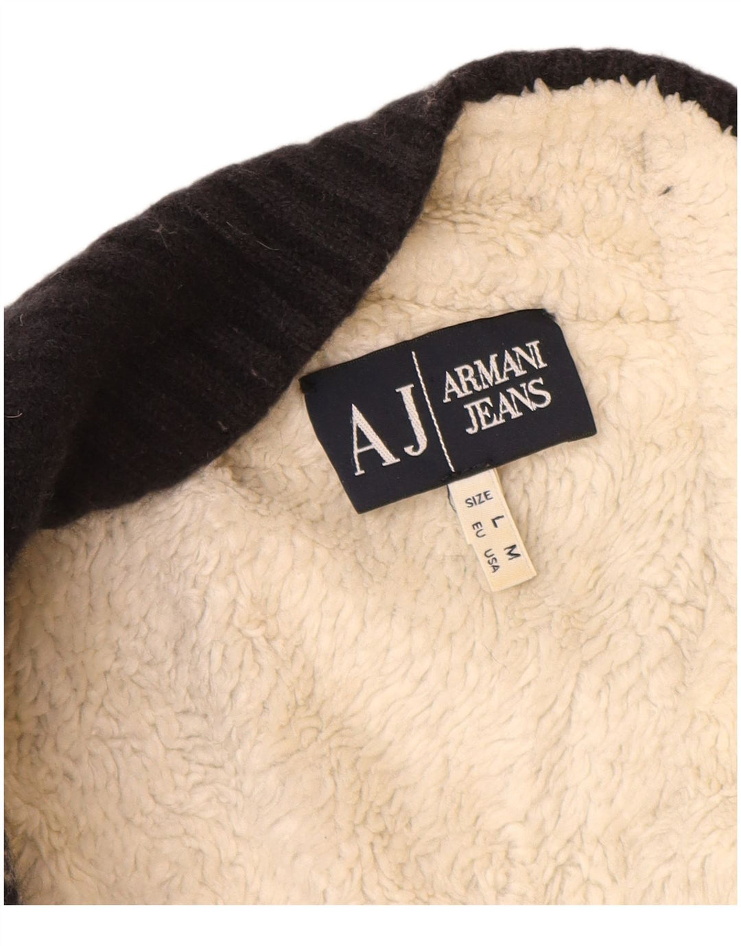 Maglione cardigan da donna Armani Jeans UK 12 Medio Blu Navy Fair Isle