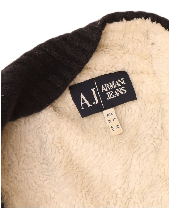 Maglione cardigan da donna Armani Jeans UK 12 Medio Blu Navy Fair Isle