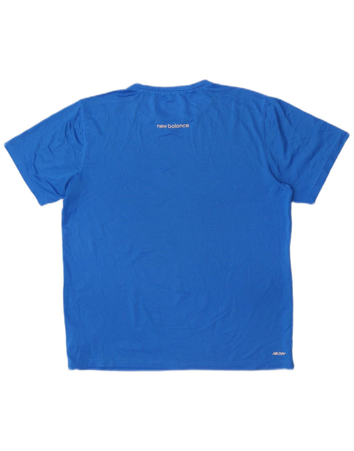 T-shirt da uomo New Balance Top in poliestere gessato blu medio