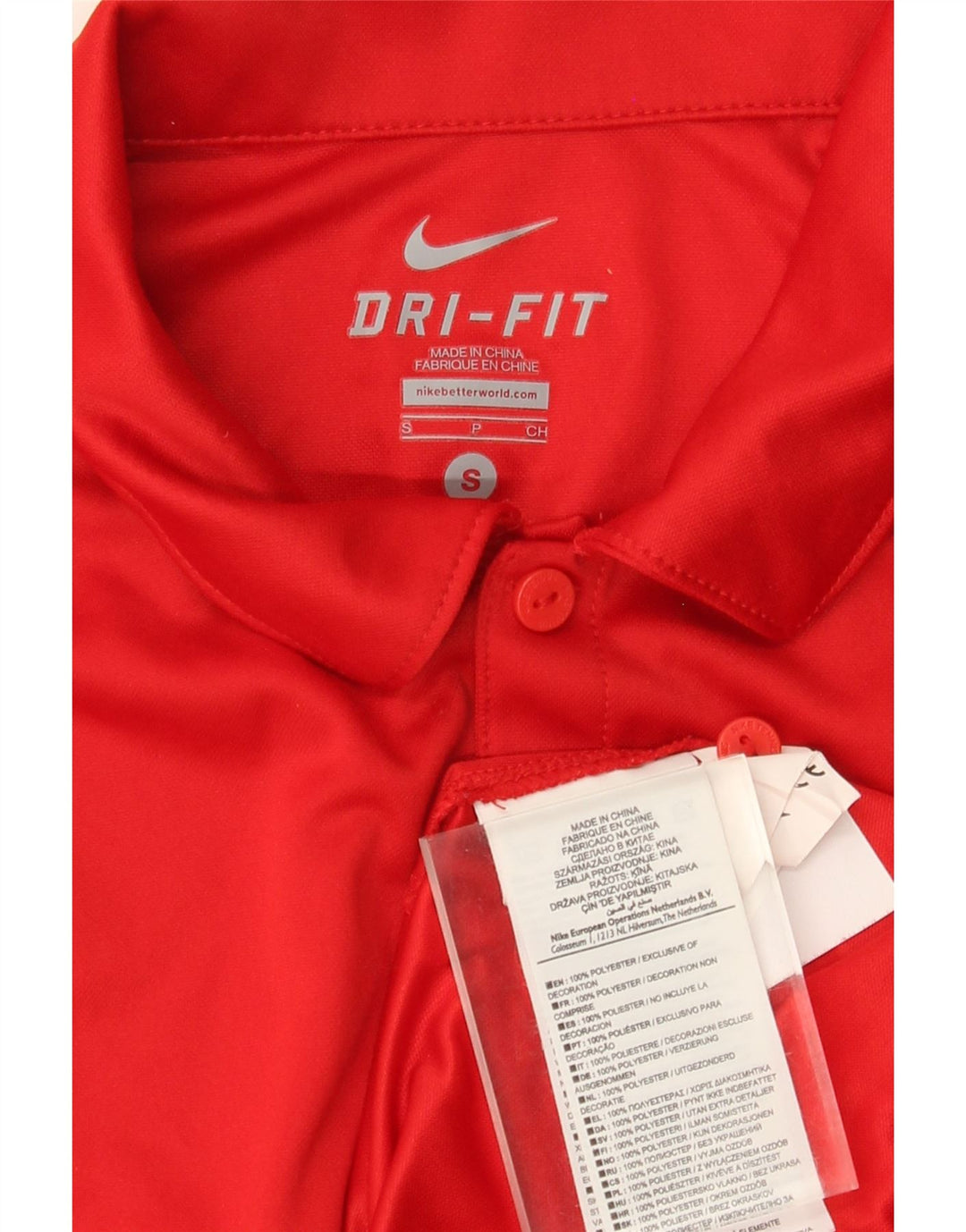 Polo Nike da uomo Dri Fit piccola rossa in poliestere