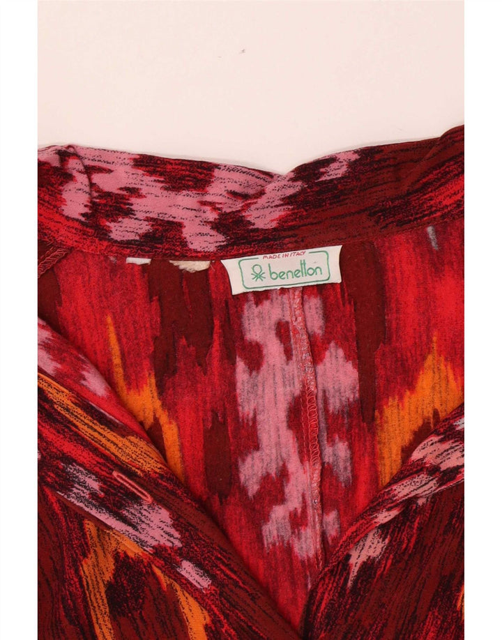 Camicia da donna Benetton Camicetta UK 12 Medium Red Ikat