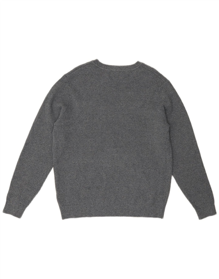Maglione da uomo Marks & Spencer con scollo a barca, grande cotone chiazzato grigio