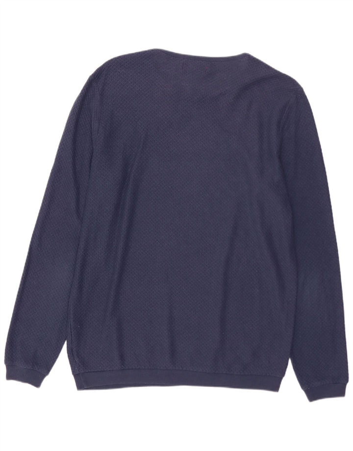 ZARA Maglione da Uomo con Scollo a Barca in Poliestere Medio Blu Navy