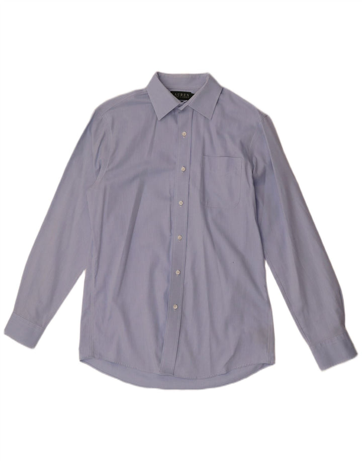 Camicia aderente da uomo Ralph Lauren taglia 15 1/2 39 cotone blu medio