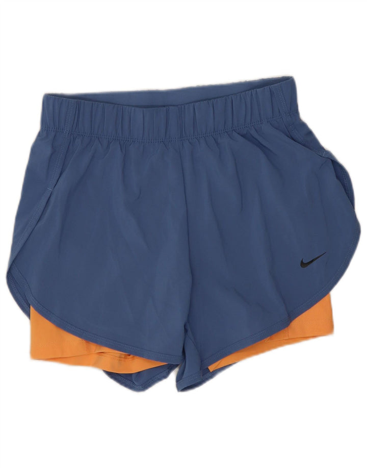Pantaloncini sportivi Nike Dri Fit da donna UK 8 piccoli blu