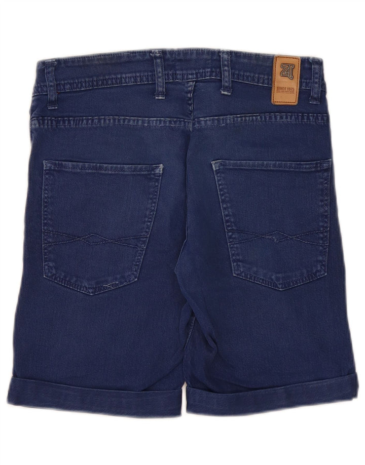 Pantaloncini di jeans da uomo Zara EU 38 Small W30 Blu navy