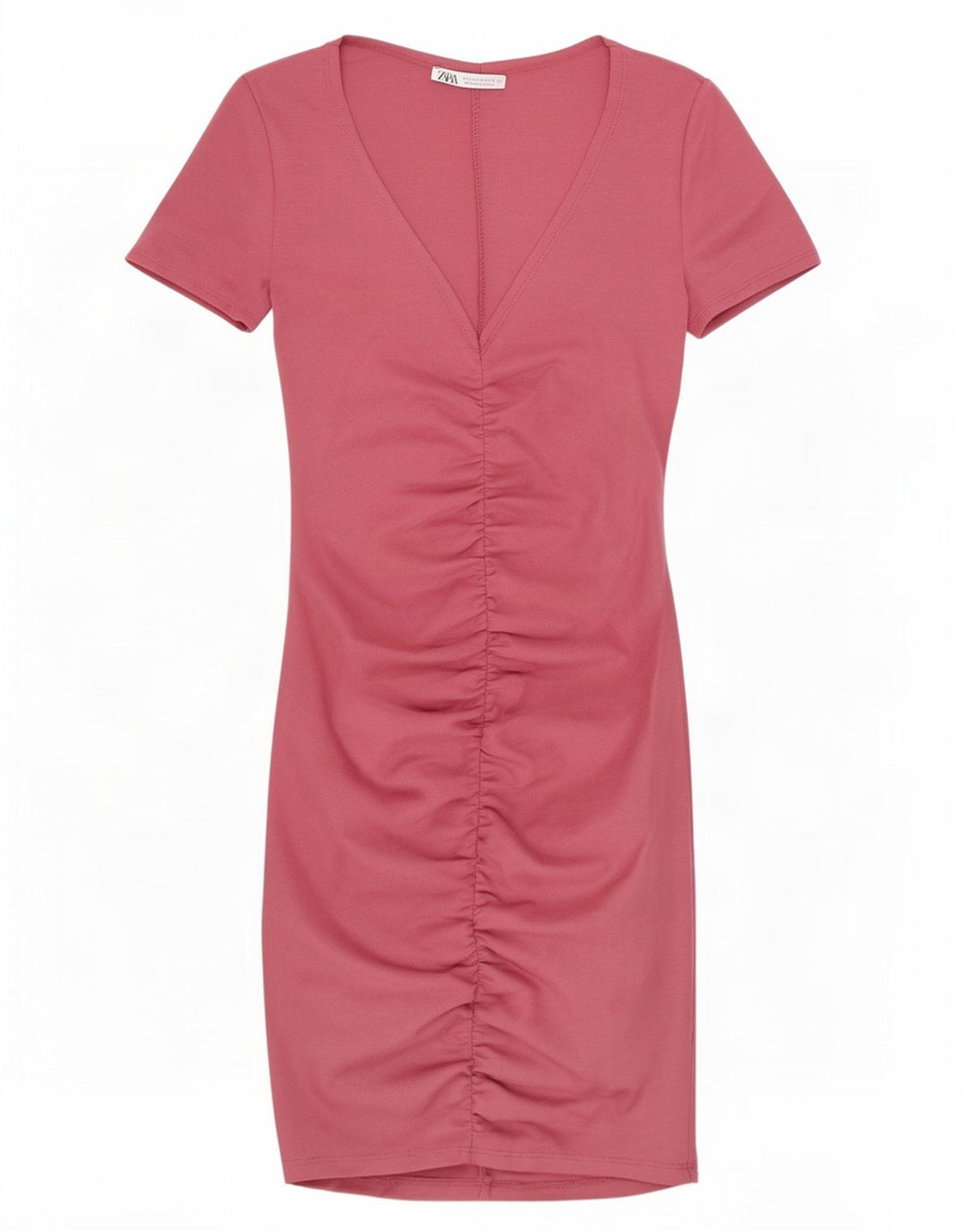Vestito aderente da donna Zara UK 8 piccolo poliestere rosa