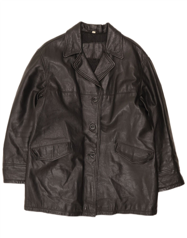 Cappotto in pelle vintage da donna IT 48 XL Nero
