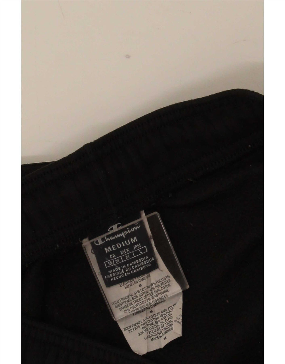 Pantaloni da tuta con grafica Champion da uomo, pantaloni da jogging, cotone medio nero