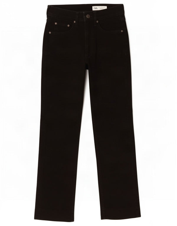 Jeans dritti da donna Zara EU 34 2XS W24 L26 cotone nero